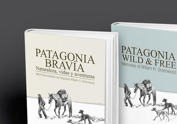 Diseño de Portada para el Libro Patagonia Bravía, español e inglés.